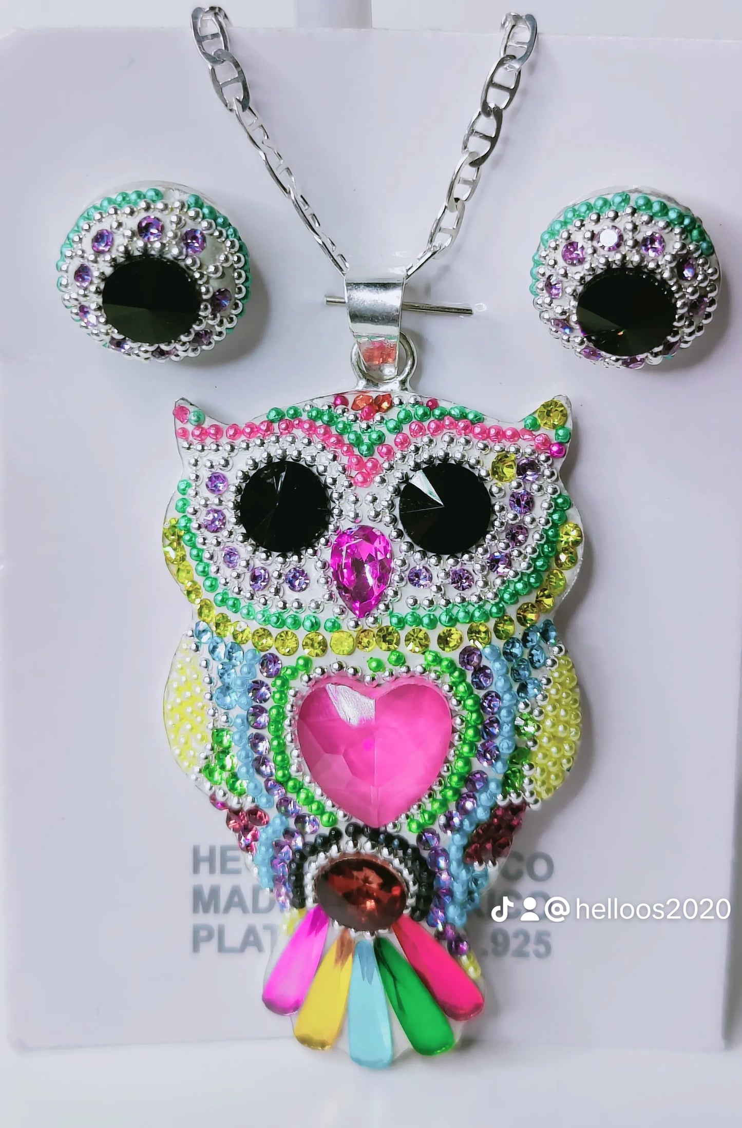 Beautiful Owl Earrings and Necklace