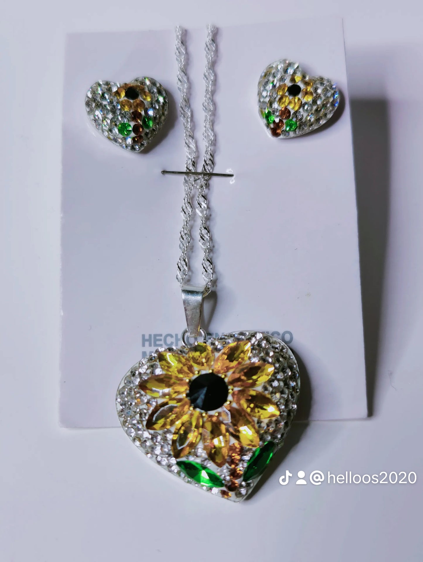 Sunflower Necklace and Earrings