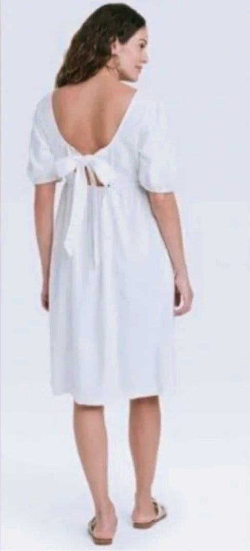 Puff Short Sleeve Linen Drees