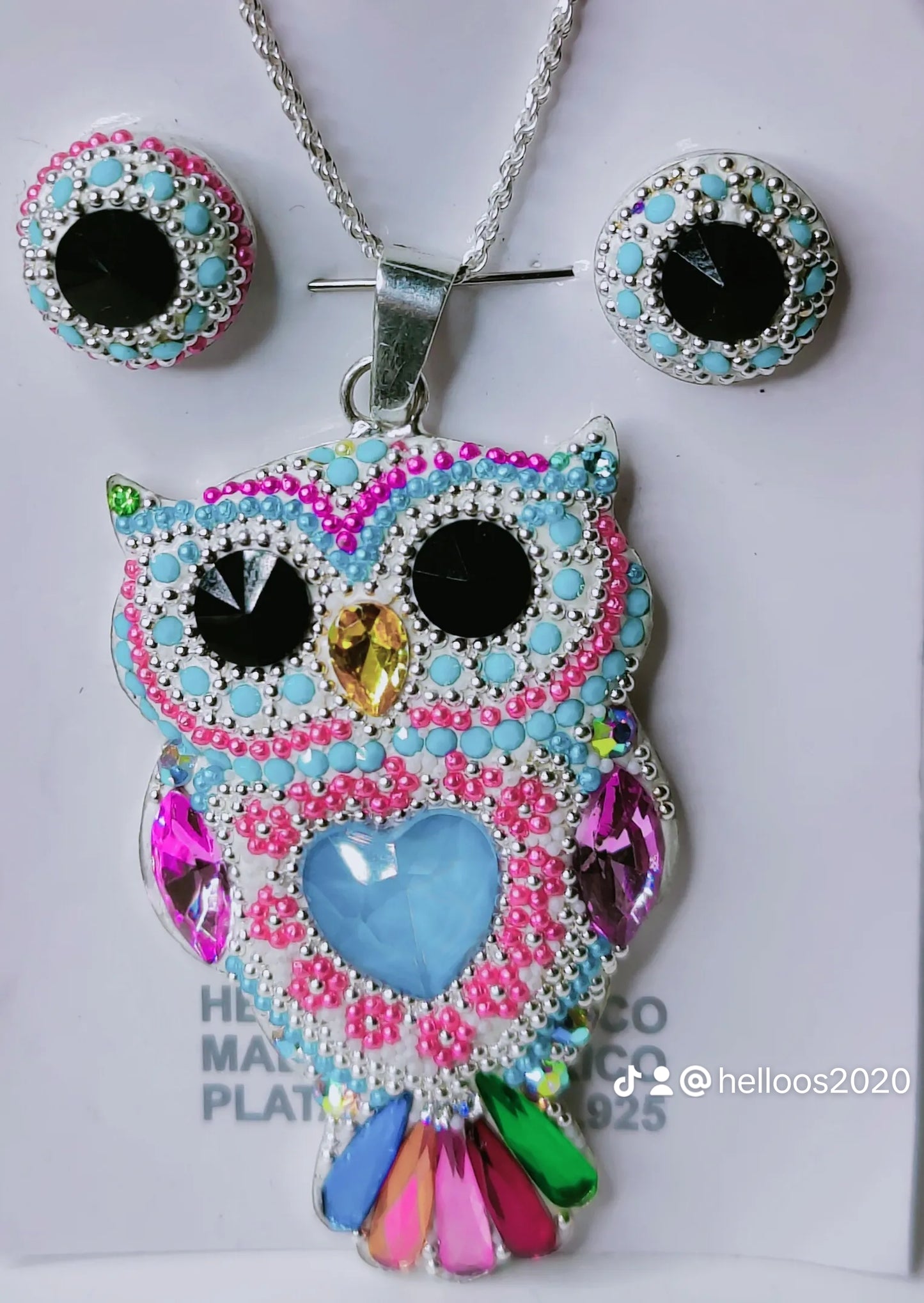 Beautiful Owl Earrings and Necklace