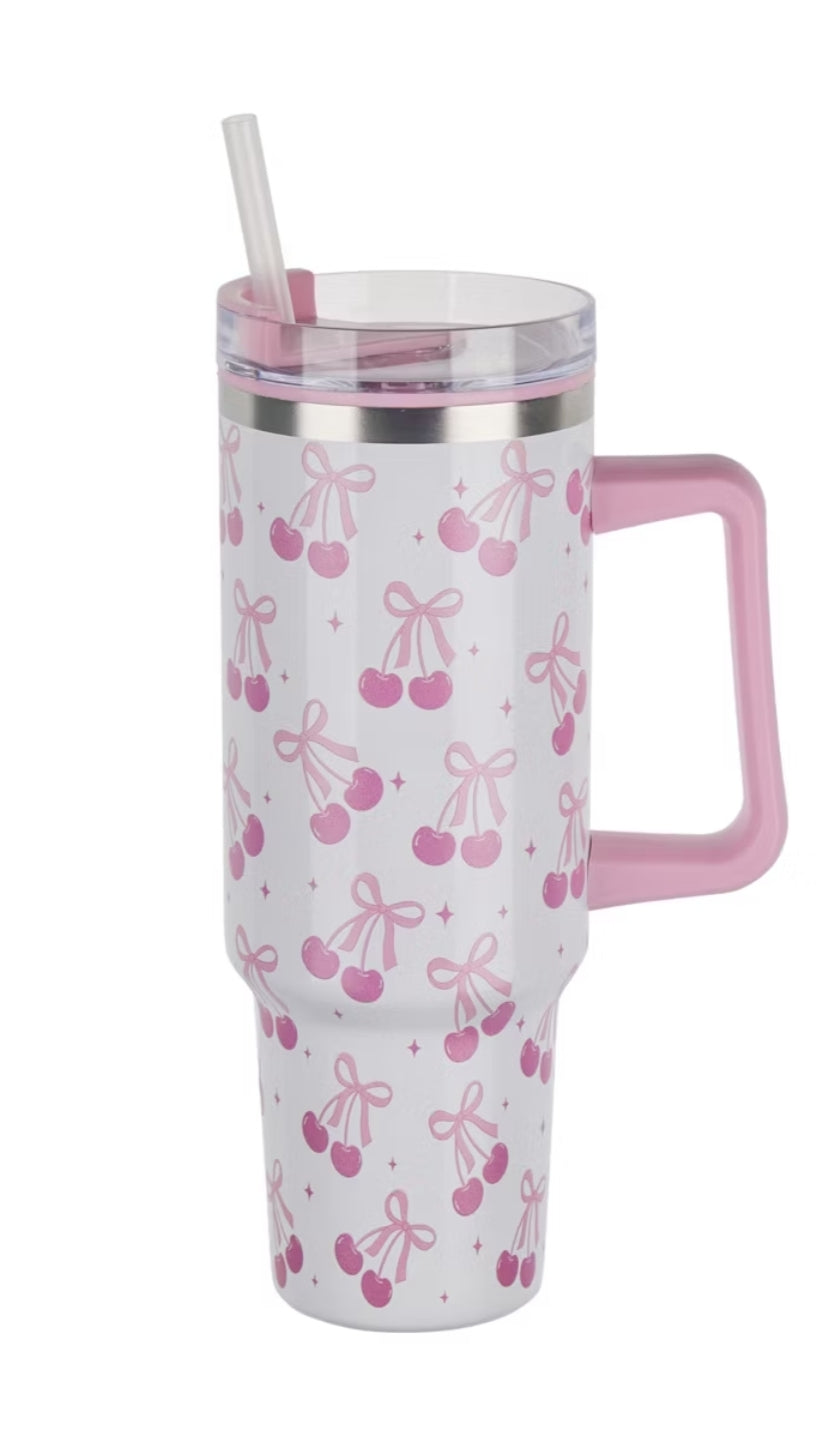 Stainless Steel Tumbler with Straw 40 oz