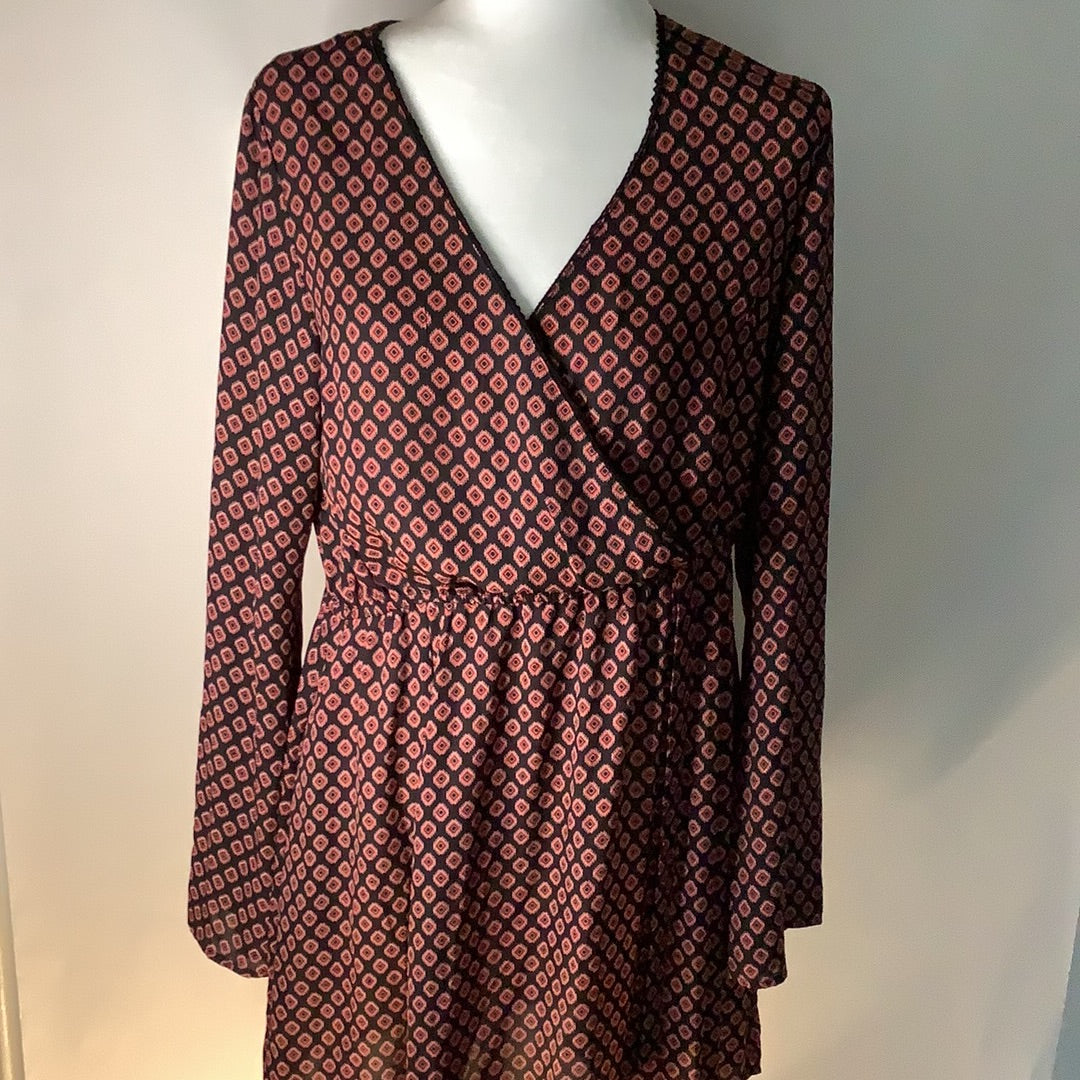 Black w/ Print Casual Dress