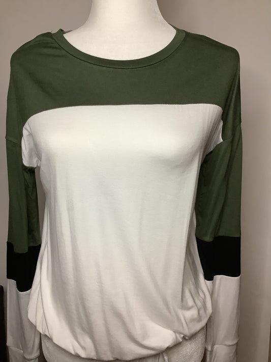 Green and White Long Sleeve