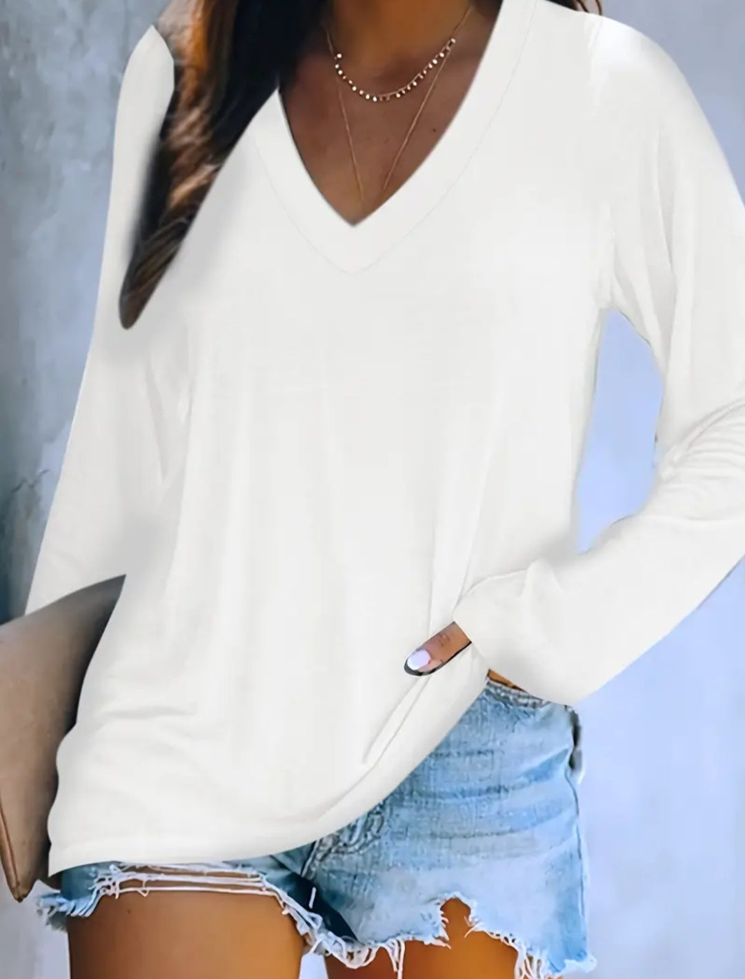 Solid V Neck Tshirts