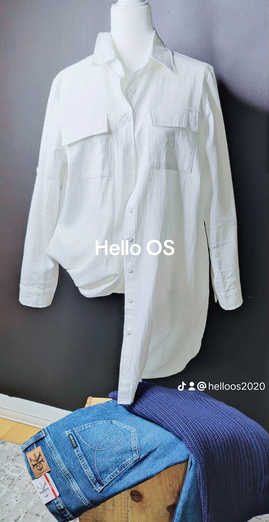 White Long Casual Blouse