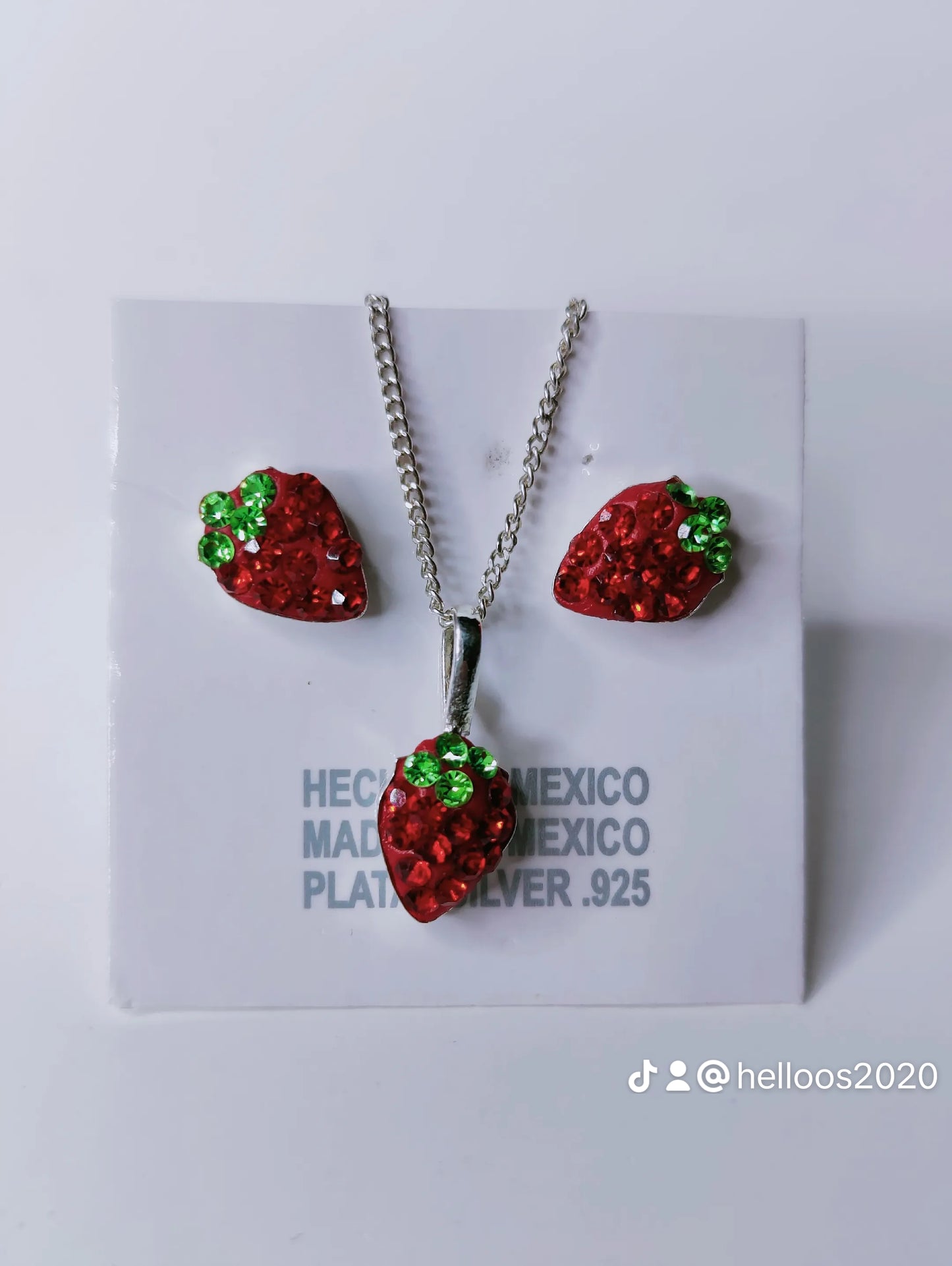 Strawberry Necklace and Earrings