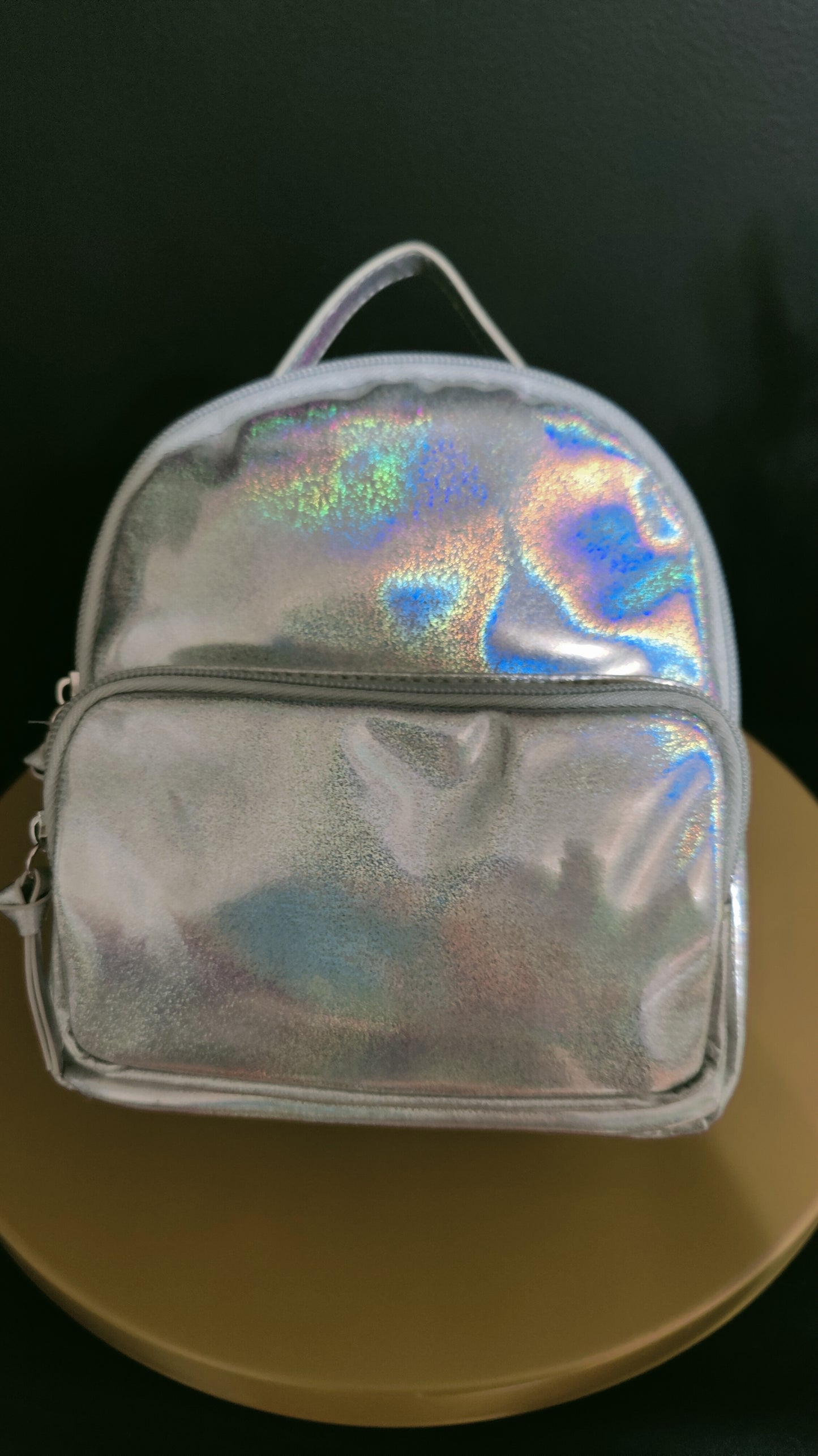 Silver backpack for women