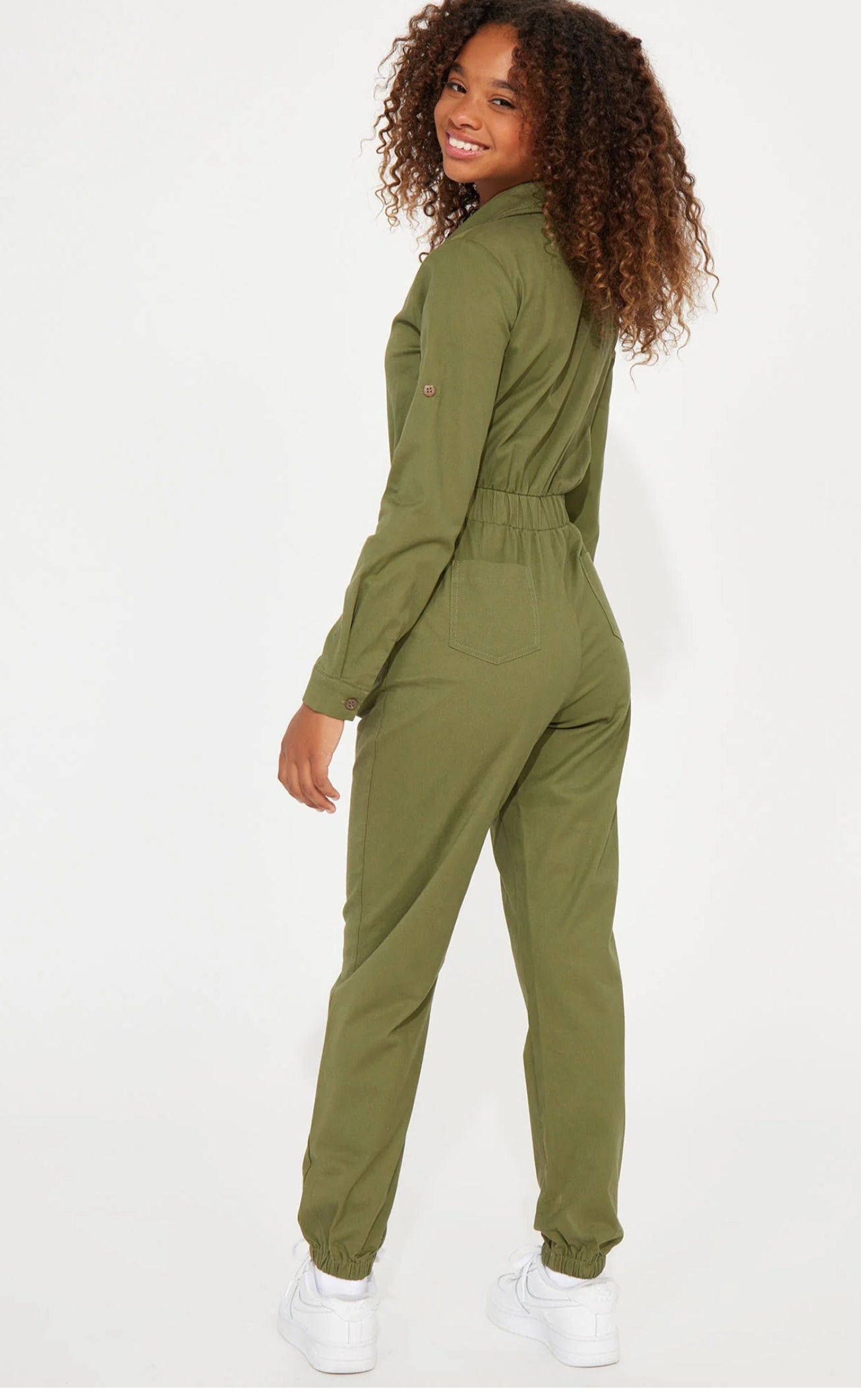 Aviator Babe Jumpsuit Olive