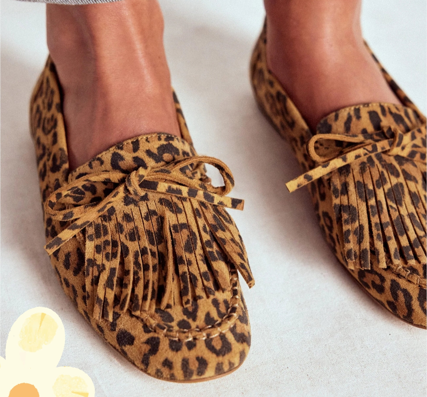 Soft Tassel Deck Shoes Leopard/ Size 7