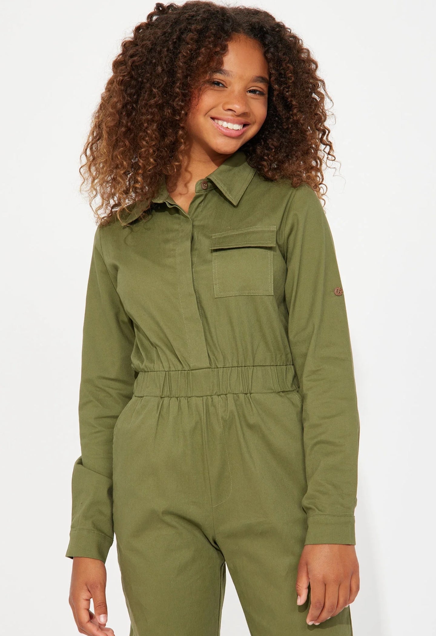 Aviator Babe Jumpsuit Olive
