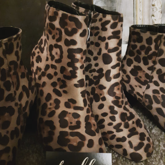 Animal Print Short Boots